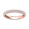 Women Wedding Ring 3 Row Pave Diamond Setting In 18K Rose Gold - DG & Co. Jewellery