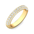 1.50Ct Trio Diamond Round Brilliant Cut Wedding Ring Pave Setting In 18K Yellow Gold - DG & Co. Jewellery