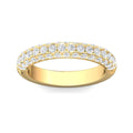 1.50Ct Trio Diamond Round Brilliant Cut Wedding Ring Pave Setting In 18K Yellow Gold - DG & Co. Jewellery