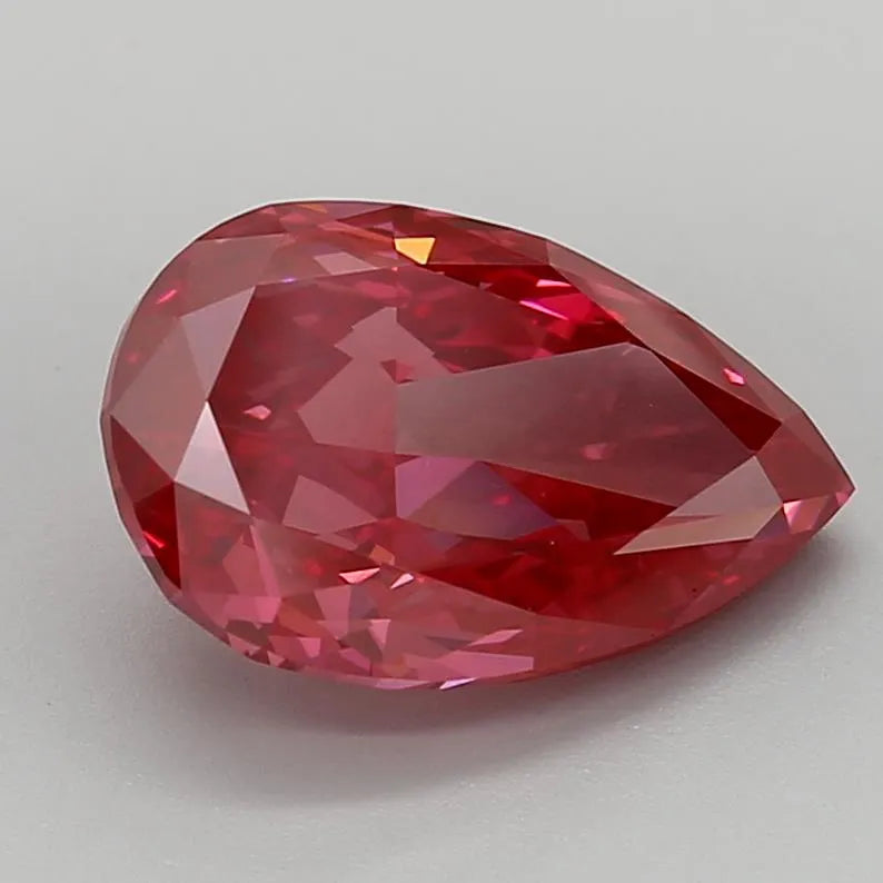 4.04ct Pear Lab Grown Diamond (Colour Fancy Vivid Red, Clarity VS1, IGI Certified)