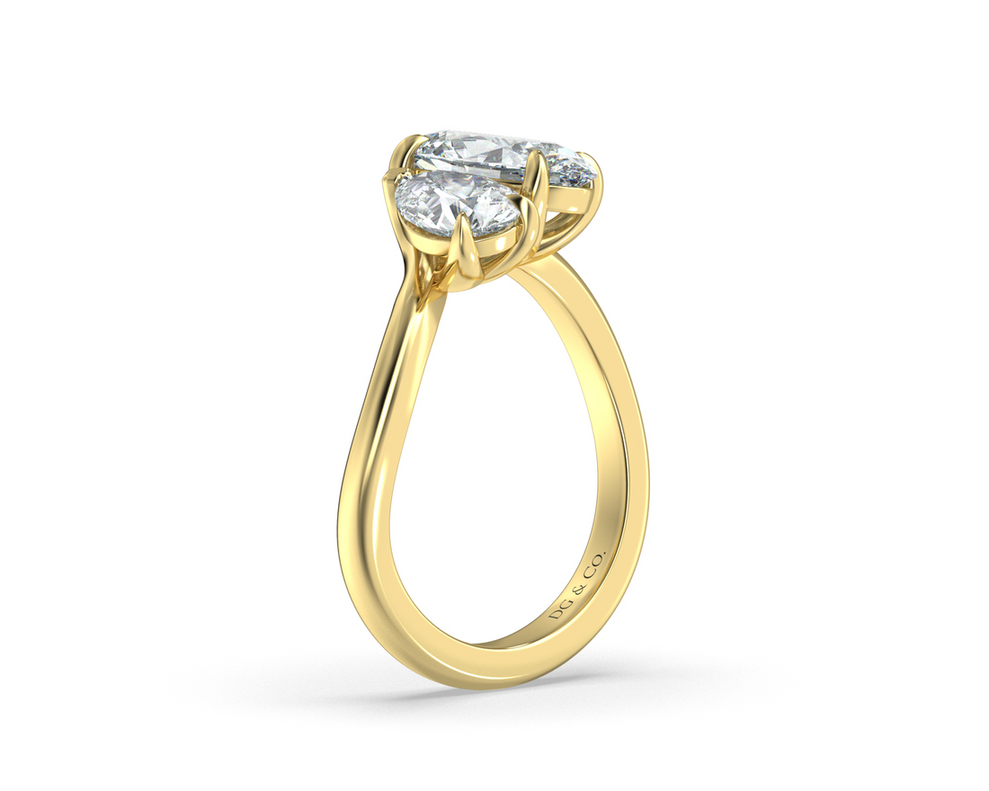 Amorie Toi Et Moi Twist Band Claw Setting Diamond Engagement Ring - 18K Yellow