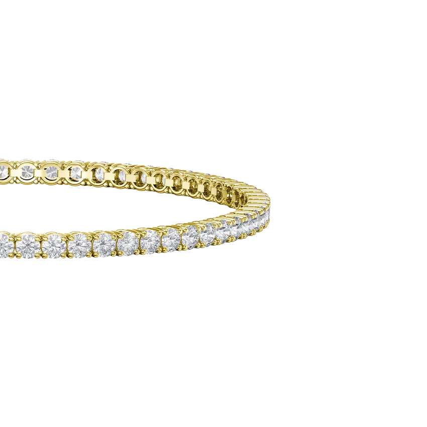 Tennis Bracelet 5CT Lab Grown Diamond Set in 18K Yellow Gold with Double Safety Clasp