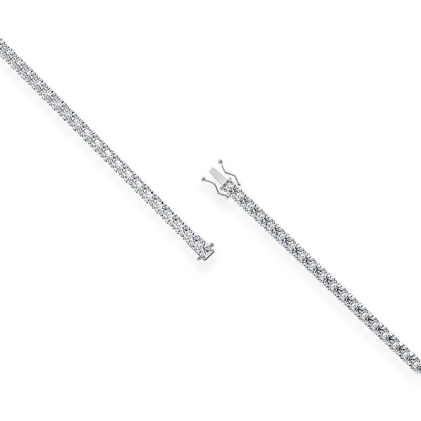 Noha 5CT Lab Grown Diamond Tennis Necklace Classic Four Claw Setting - 18K White