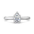Pear Shape Solitaire Diamond Engagement Ring With a Tapered Plain Band - 18K White - DG & Co. Jewellery