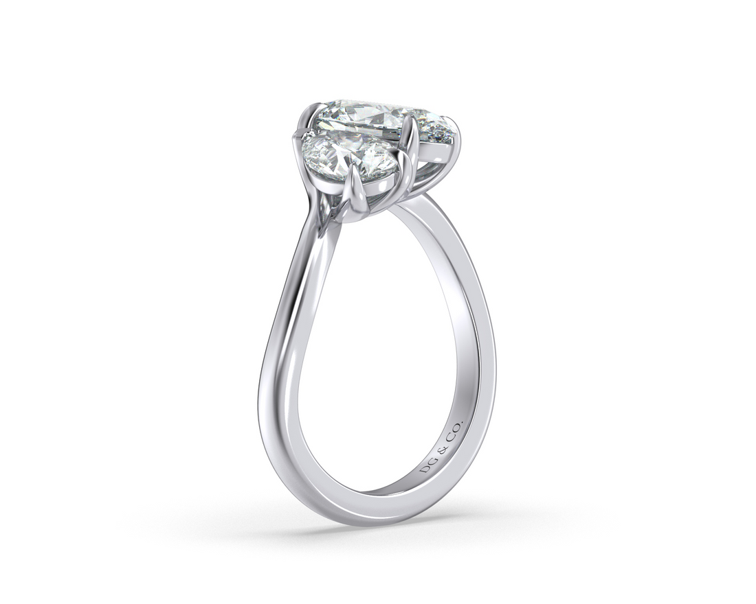 Amorie Toi Et Moi Twist Band Claw Setting Diamond Engagement Ring - 18K White