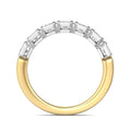 1.00 CT 7 Stones Emerald Cut Diamond Wedding Band Bezel Set - 18K Yellow - DG & Co. Jewellery