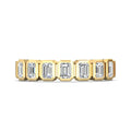 1.00 CT 7 Stones Emerald Cut Diamond Wedding Band Bezel Set - 18K Yellow - DG & Co. Jewellery