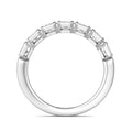 1.00 CT 7 Stones Emerald Cut Diamond Wedding Band Bezel Set - 18K White - DG & Co. Jewellery