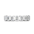 1.00 CT 7 Stones Emerald Cut Diamond Wedding Band Bezel Set - 18K White - DG & Co. Jewellery