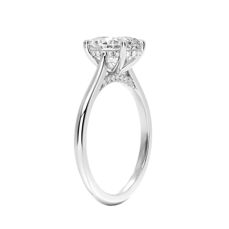 Oval diamond engagement ring in white gold — DG & Co. Melbourne