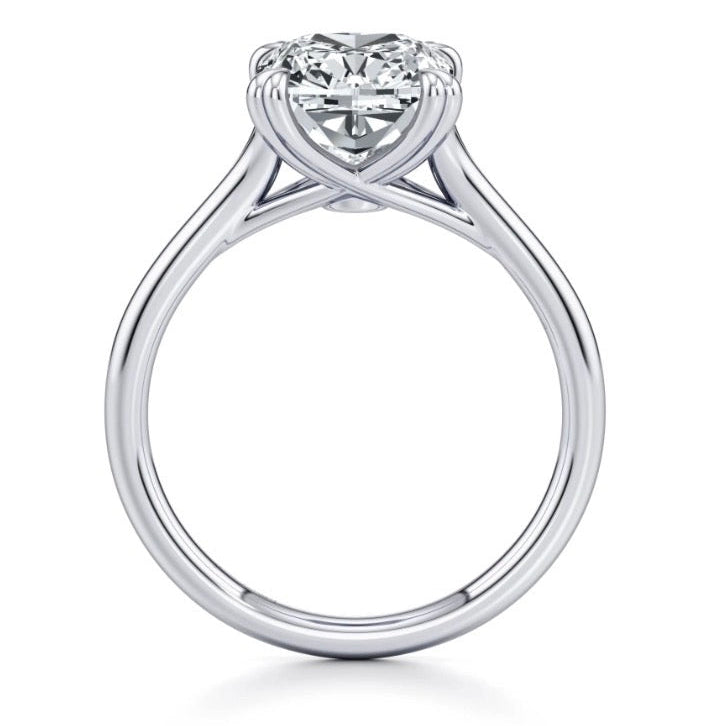 Bettie Cushion Cut Double Claw Cross Over Diamond Ring 