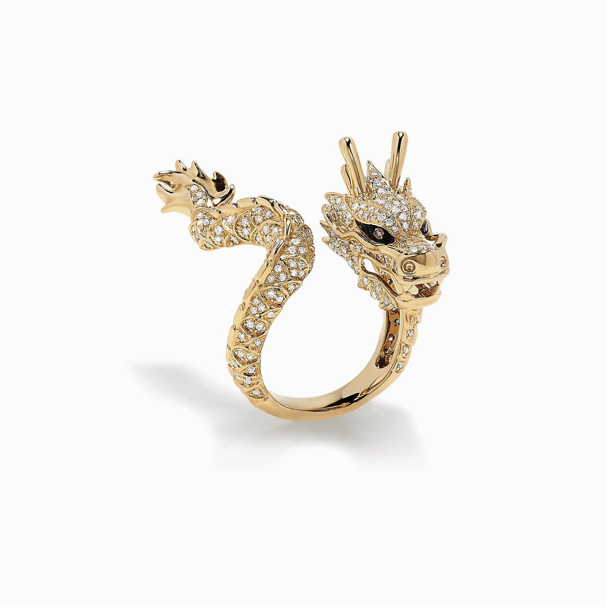The Good Luck Dragon Diamond Dress Ring in 18K Yellow gold - DG & Co. Jewellery