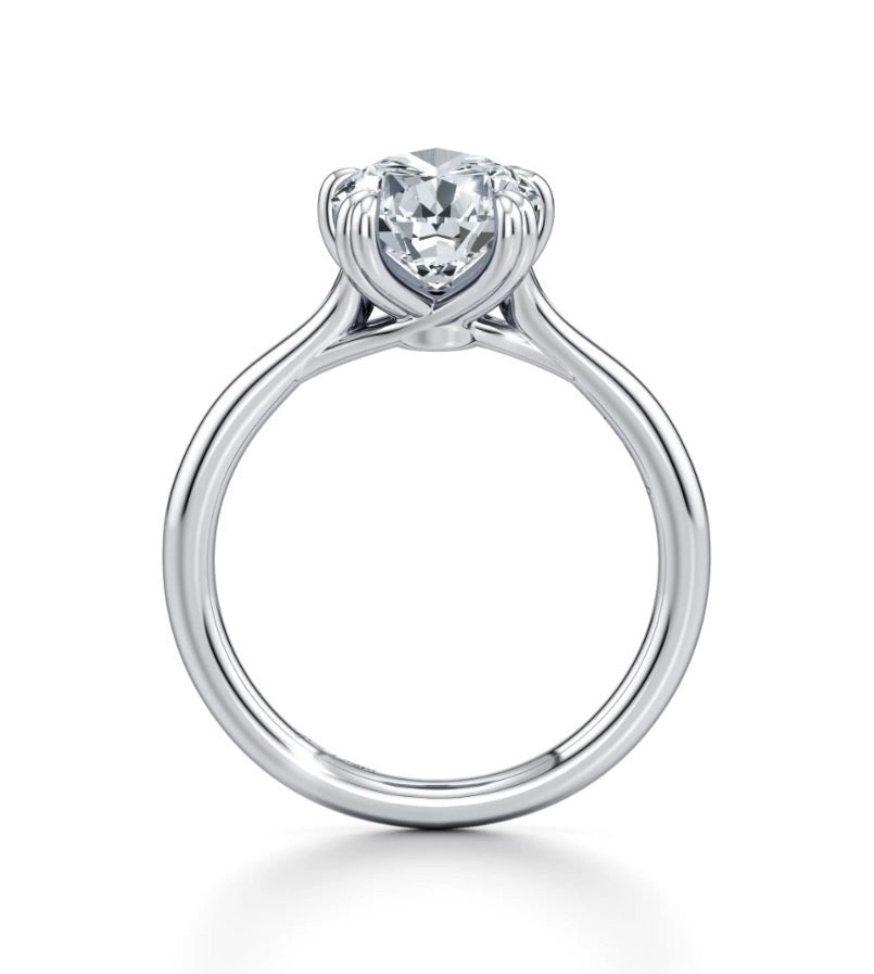 Bravo Pear Shape Cross Over Double Claw Diamond Engagement Ring - Platinum