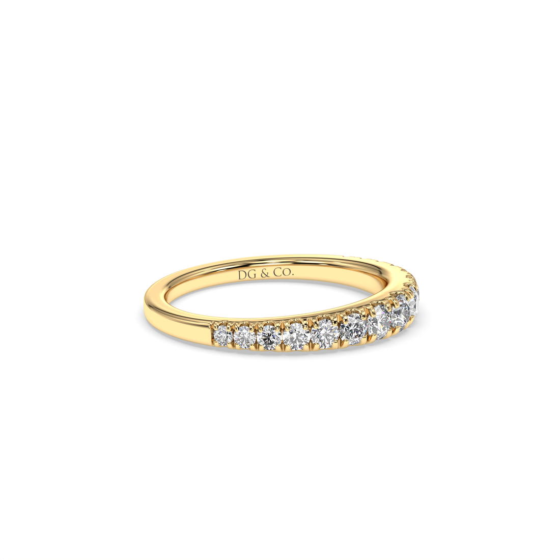 Sogol Graduated Pave Cut Diamond Wedding Band - 18K Yellow