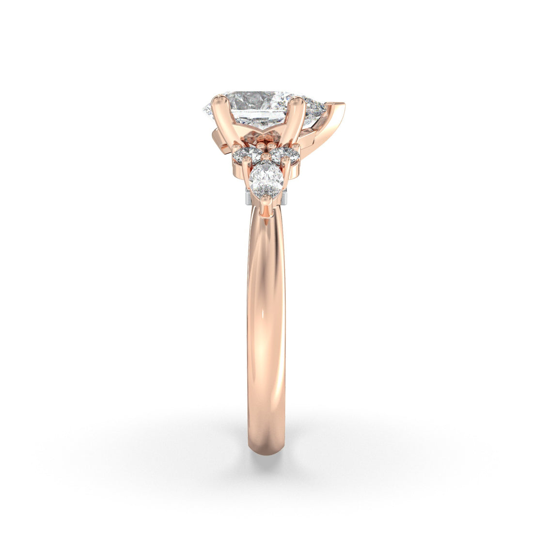 Layal Pear Shape Cut Diamond Engagement Ring - 18K Rose