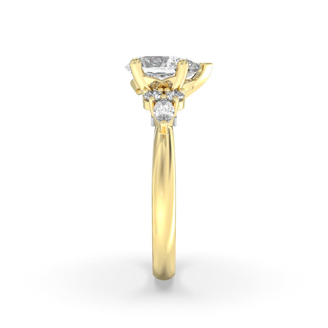 Layal Pear Shape Cut Diamond Engagement Ring - 18K Yellow