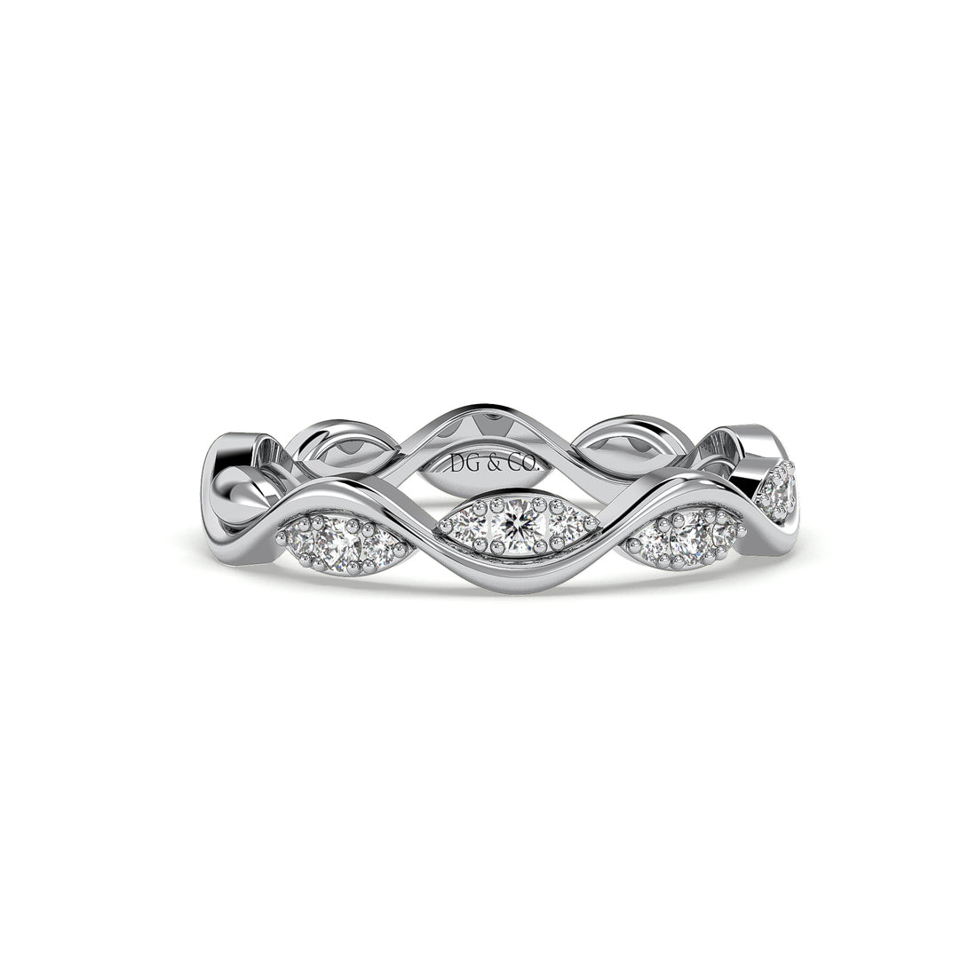 Laurel Interwoven Ladies Diamond Wedding Ring - 18K White