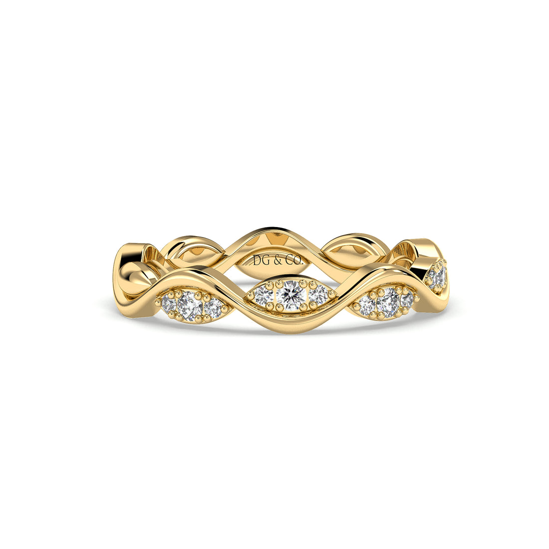 Laurel Interwoven Ladies Diamond Wedding Ring - 18K Yellow