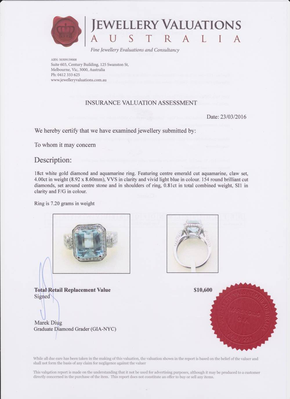 4.00CT Emerald Cut Aquamarine Halo Diamond Ring Pave Setting In 18K White Gold - DG & Co. Jewellery