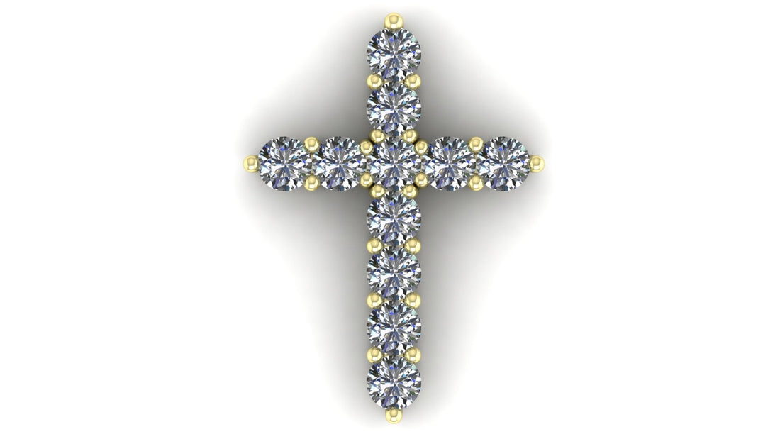 1.00CT Pave Setting Diamond Cross pendant