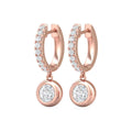 Bezel Set 1.75CT Lab Grown Diamond Hoop Earrings Pave Set Loop Stone In 18K Rose Gold - DG & Co. Jewellery