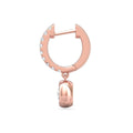 Bezel Set 1.75CT Lab Grown Diamond Hoop Earrings Pave Set Loop Stone In 18K Rose Gold - DG & Co. Jewellery