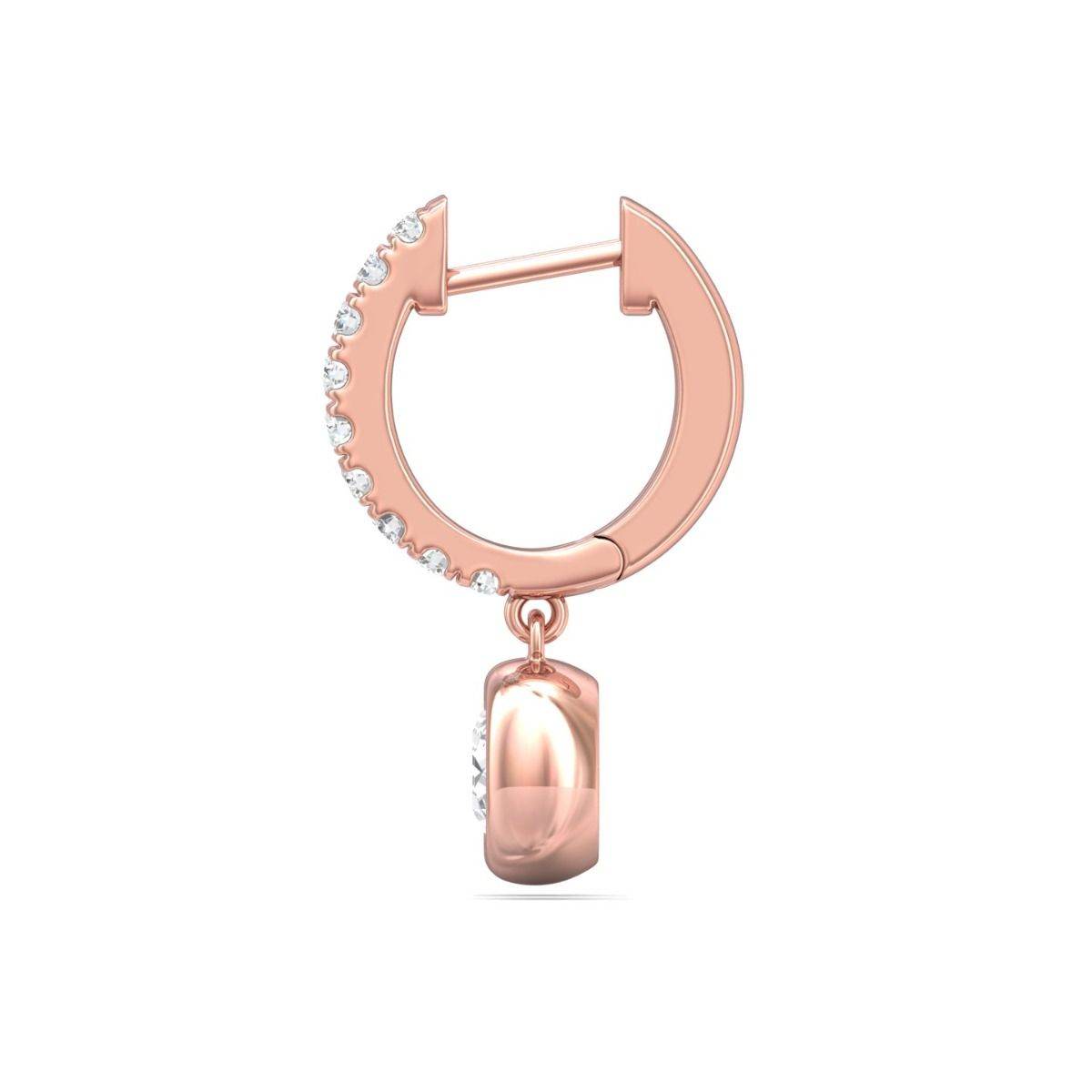 Bezel Set 1.75CT Lab Grown Diamond Hoop Earrings Pave Set Loop Stone In 18K Rose Gold - DG & Co. Jewellery