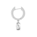 Hoop Diamond Earring Round Cut Bezel Setting Centre Stone Pave Setting Side Stone in 18K White Gold - DG & Co. Jewellery