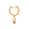 Round Cut Bezel Setting Diamond Earring Hoop Style In 18K Yellow Gold - DG & Co. Jewellery