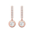 Bezel Set 1.75CT Lab Grown Diamond Hoop Earrings Pave Set Loop Stone In 18K Rose Gold - DG & Co. Jewellery