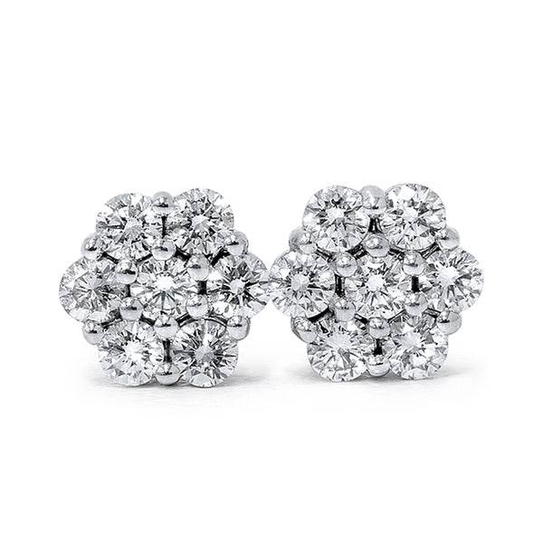 Share Prong Setting Diamond Stud Solitaire Earring In 4 Claw Setting In 18K White Gold - DG & Co. Jewellery