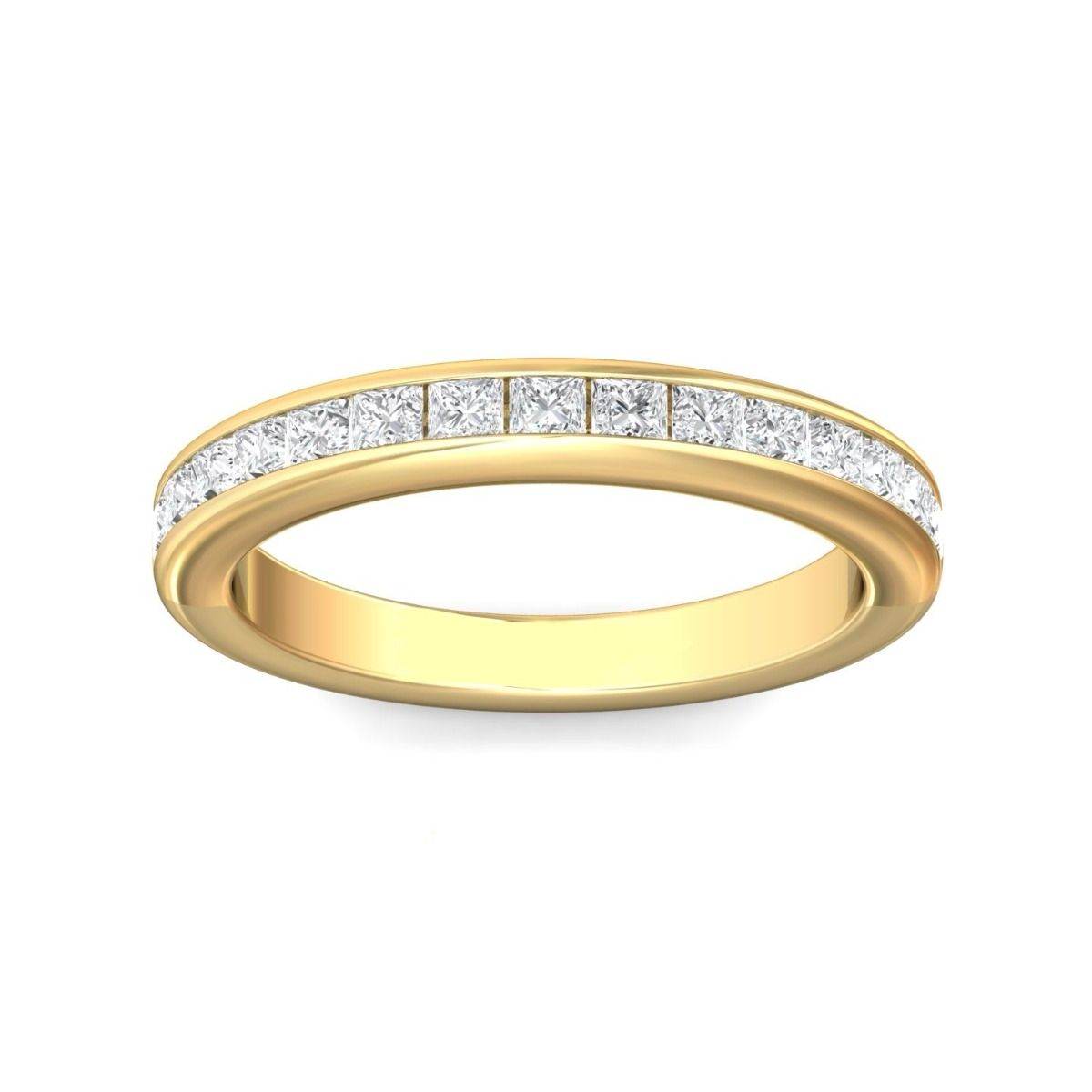 Channel Set Women's Princess Cut Diamond Wedding Ring In 18K Yellow Gold - DG & Co. Jewellery