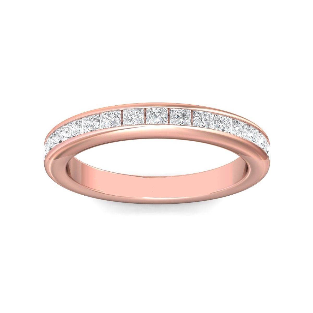 Ladies Diamond Wedding Ring Channel Setting Princess Cut Diamonds In 18K Rose Gold - DG & Co. Jewellery