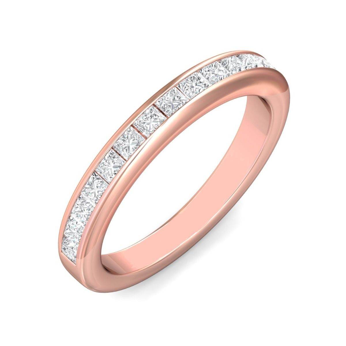 Ladies Diamond Wedding Ring Channel Setting Princess Cut Diamonds In 18K Rose Gold - DG & Co. Jewellery