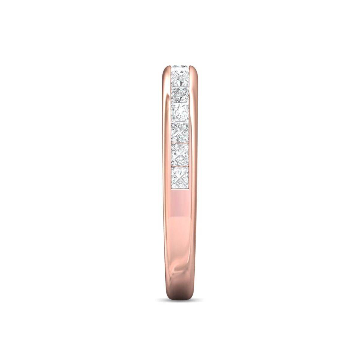 Ladies Diamond Wedding Ring Channel Setting Princess Cut Diamonds In 18K Rose Gold - DG & Co. Jewellery