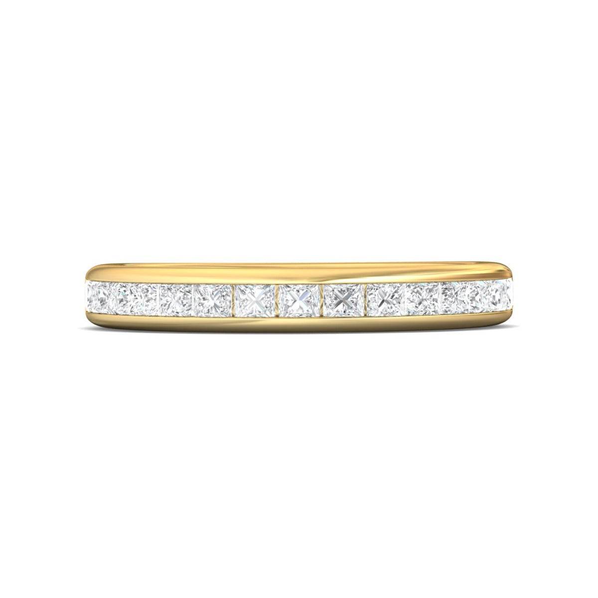 Channel Set Women's Princess Cut Diamond Wedding Ring In 18K Yellow Gold - DG & Co. Jewellery
