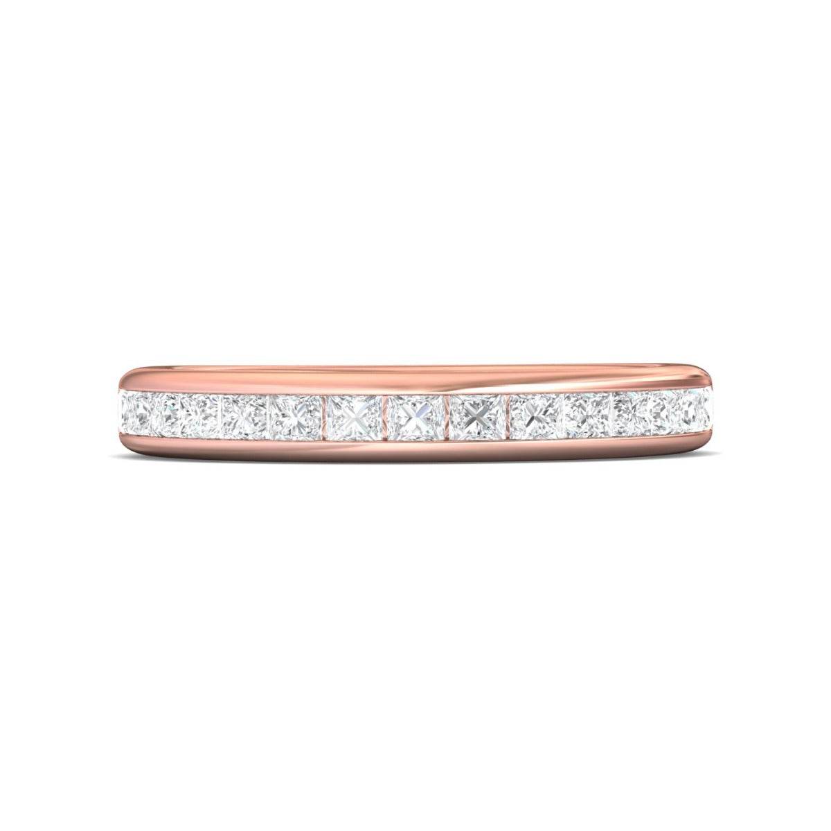Ladies Diamond Wedding Ring Channel Setting Princess Cut Diamonds In 18K Rose Gold - DG & Co. Jewellery