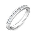 Channel Set Shiny Finish Comfort Fit Diamond Wedding Ring In 18K White Gold - DG & Co. Jewellery