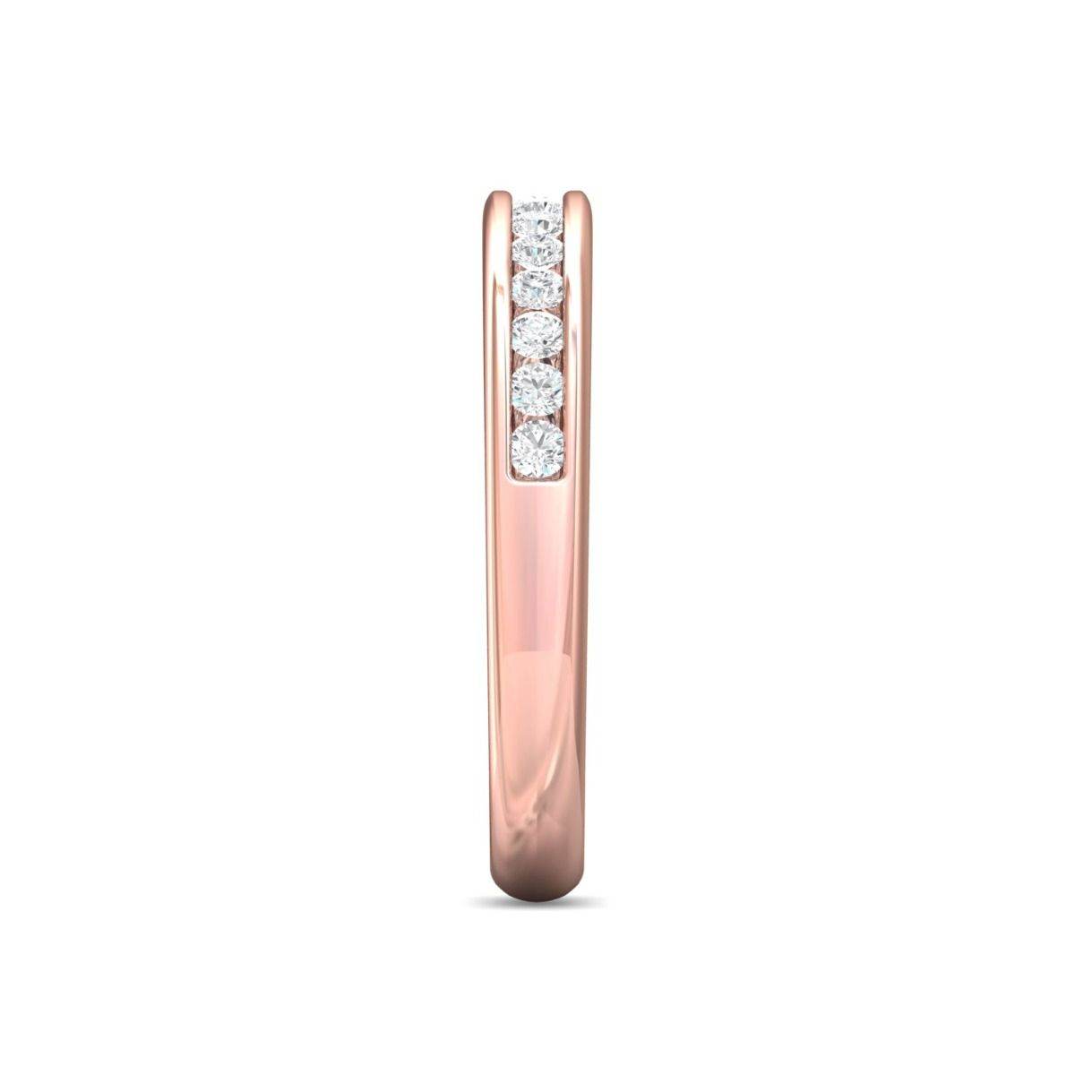 Women Wedding Ring Round Cut Diamonds Channel Setting Comfort fit In 18K Rose Gold - DG & Co. Jewellery