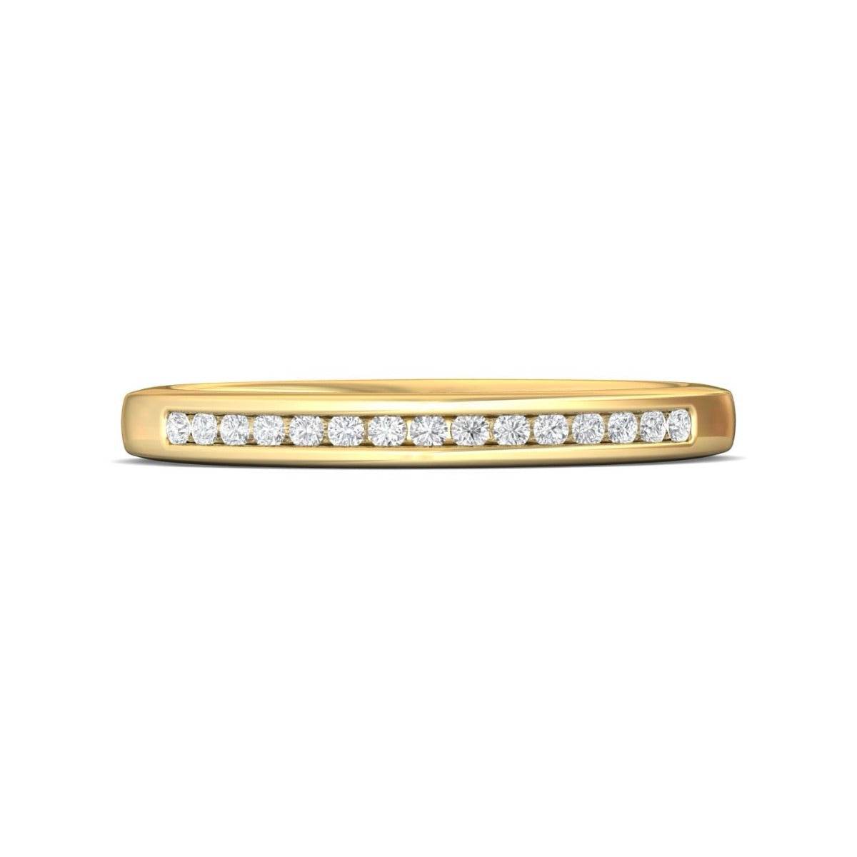 Flat Profile Channel Set Women's Wedding Ring In 18K Yellow Gold - DG & Co. Jewellery