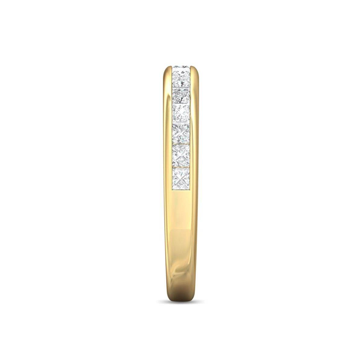 Channel Set Women's Princess Cut Diamond Wedding Ring In 18K Yellow Gold - DG & Co. Jewellery