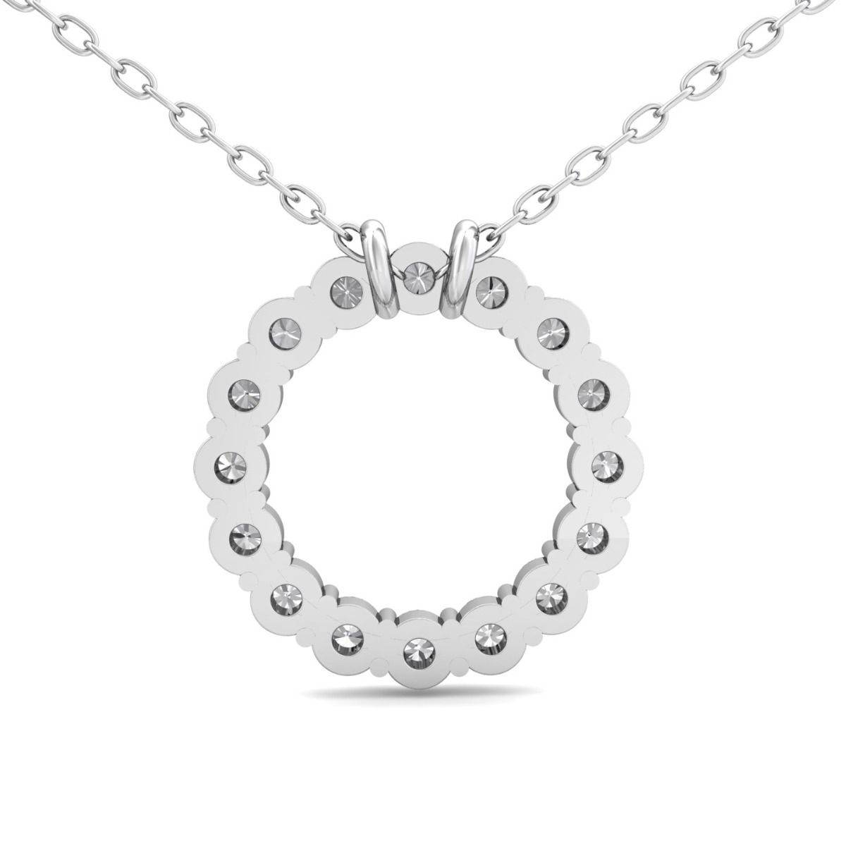 Eternity Circle Lab Grown Diamond Pendant Share Prong Setting In 18K White Gold - DG & Co. Jewellery