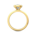 Cushion Cut Bezel Setting Diamond Engagement Ring In a Plain Knife Edge Band - 18K Yellow - DG & Co. Jewellery