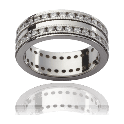 18K White Gold Gents Diamond Wedding Band - DG & Co. Jewellery