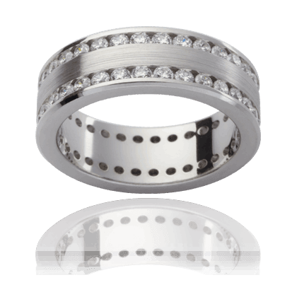 18K White Gold Gents Diamond Wedding Band - DG & Co. Jewellery