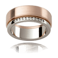 18K White and Rose Gold (8.00MM) Diamond wedding band Channel Setting - DG & Co. Jewellery