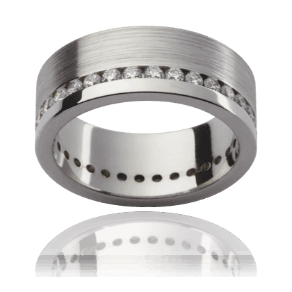 18K White Gold Gents Diamond Wedding Band - DG & Co. Jewellery