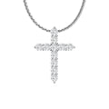 1.00CT Lab Grown Diamond Cross Pendant Pave Setting In 18K White Gold - DG & Co. Jewellery