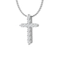 1.00CT Lab Grown Diamond Cross Pendant Pave Setting In 18K White Gold - DG & Co. Jewellery