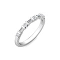 Bar Setting Alternating Round And Baguette Diamond Wedding Ring In 18K White Gold - DG & Co. Jewellery